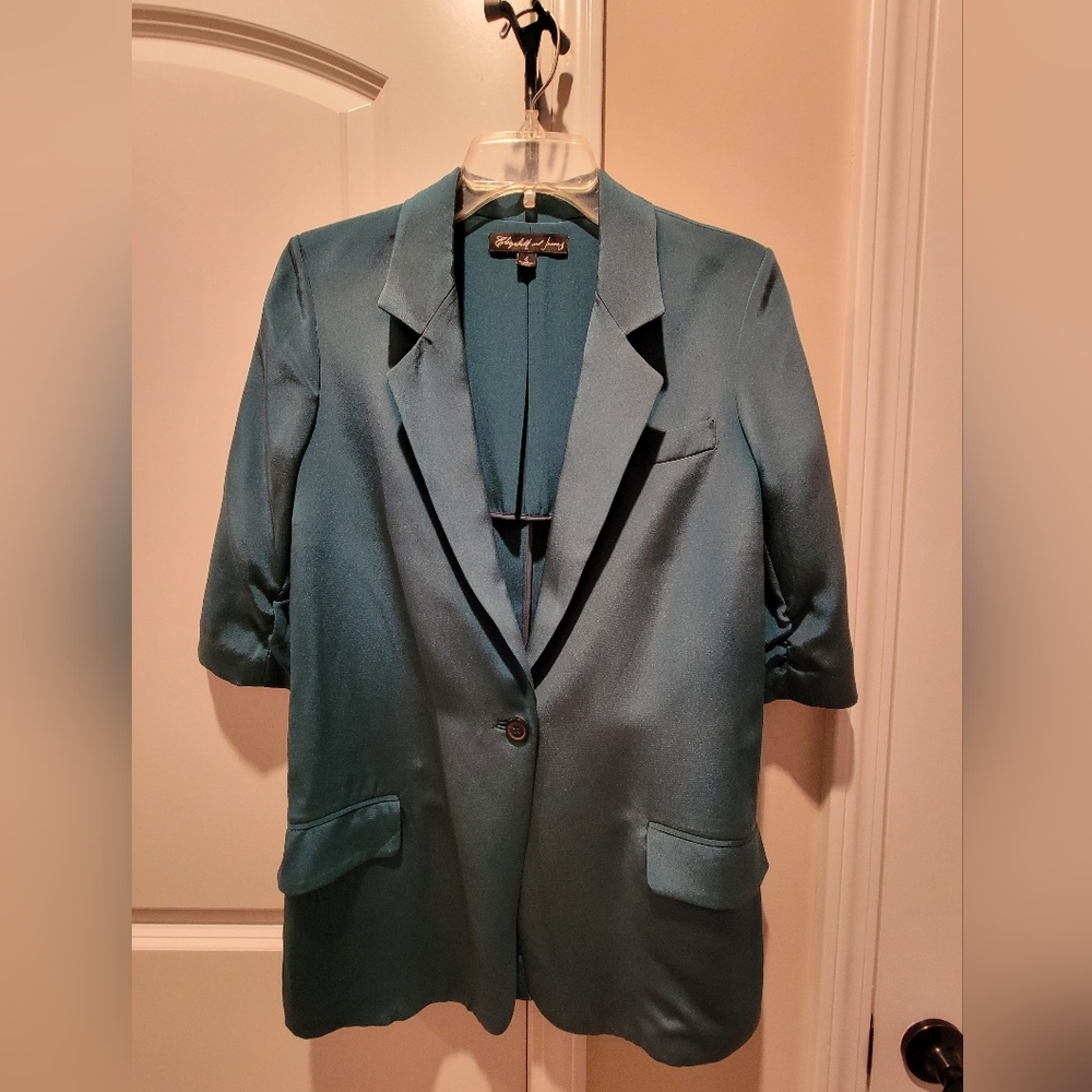 Elizabeth and James Teal Silk Blend Jacket